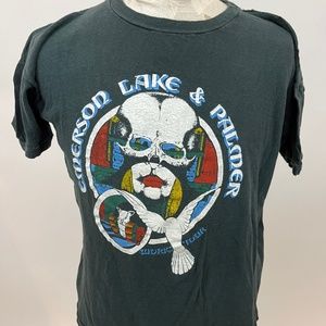 Original Vintage 1970's Emerson Lake & Palmer band tee "Tour of America"